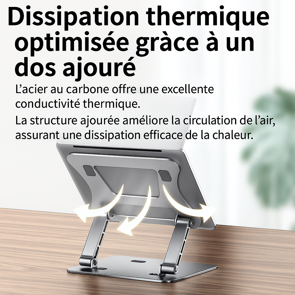 Support Pliable en Aluminium – Pour ordinateur et tablette(jusqu’à 17")