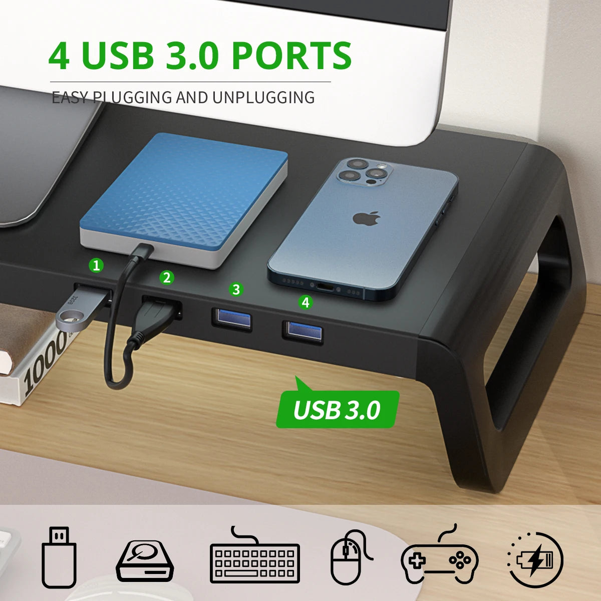 Support Écran / Ordinateur avec ou sans HUB USB 3.0