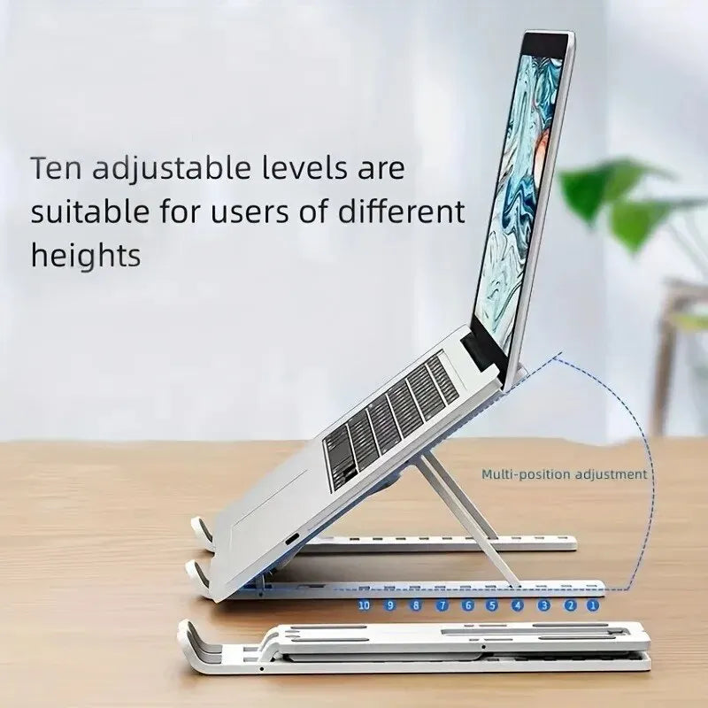 Support PC Portable Pliable et Réglable – Léger, Ergonomique, Compatible MacBook & PC