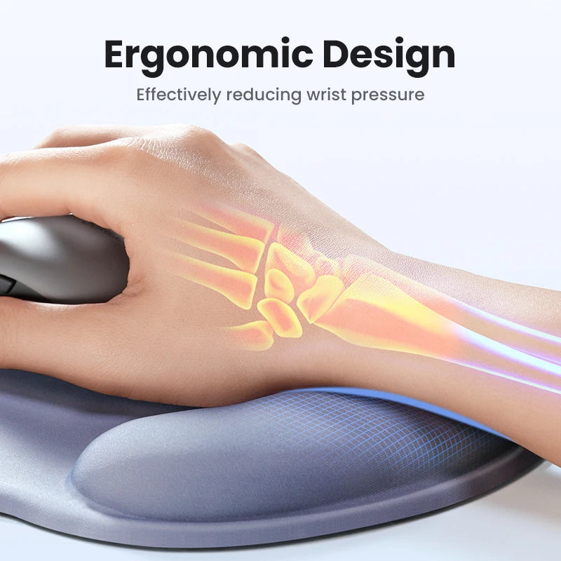 Tapis de Souris Ergonomique UGREEN avec Repose Poignet – Mousse à Mémoire de Forme & Surface Antidérapante