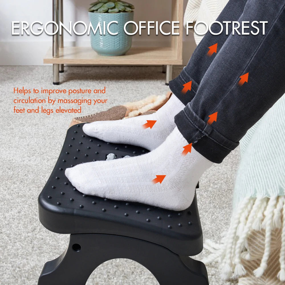 Repose-Pieds de Bureau avec Rouleaux Massant – Stable, Réglable et Confort au Quotidien