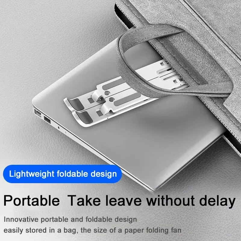 Support PC Portable Pliable et Réglable – Léger, Ergonomique, Compatible MacBook & PC