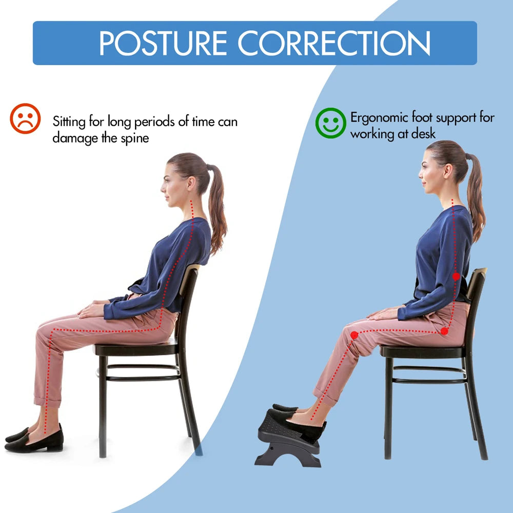 Repose-Pieds de Bureau avec Rouleaux Massant – Stable, Réglable et Confort au Quotidien